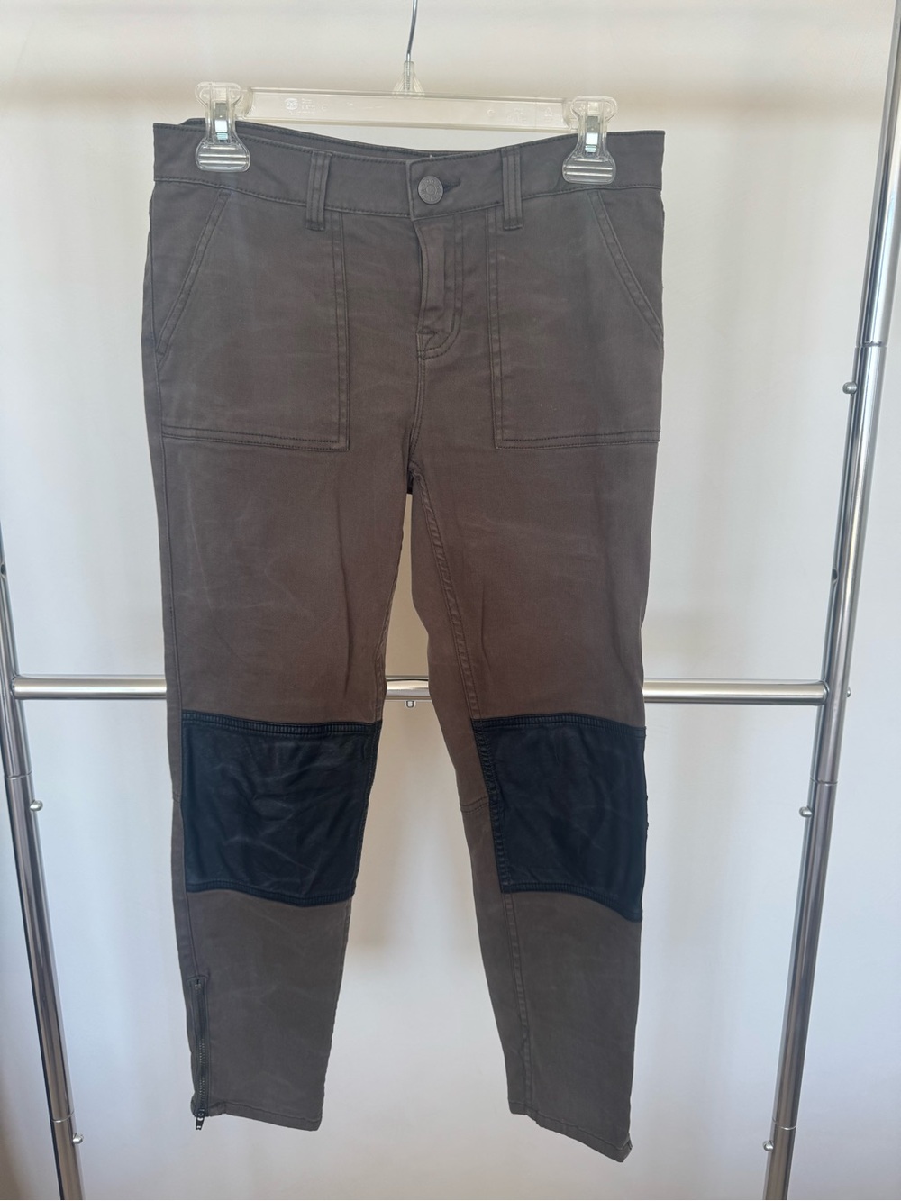 BDG Army Green Ankle Pants with Black Knee Panels